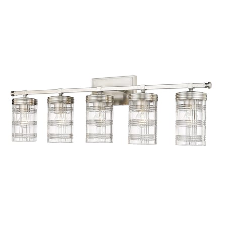 Z-Lite Archer 5 Light Vanity, Brushed Nickel & Clear 344-5V-BN